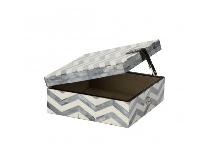 Wildwood Grayson Large Box - Blue/Cream, Bone