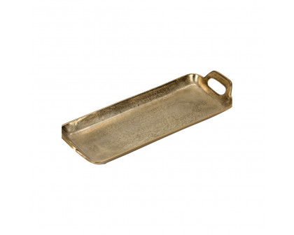 Wildwood Rectangle Serving Tray - Textured Brass, Large