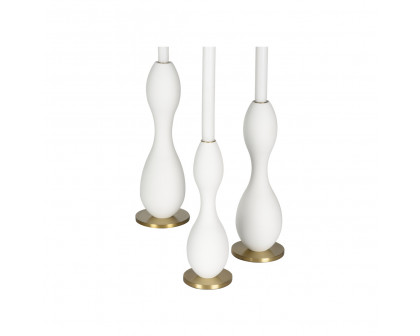 Wildwood - Brunswick Candleholders (S3) in White