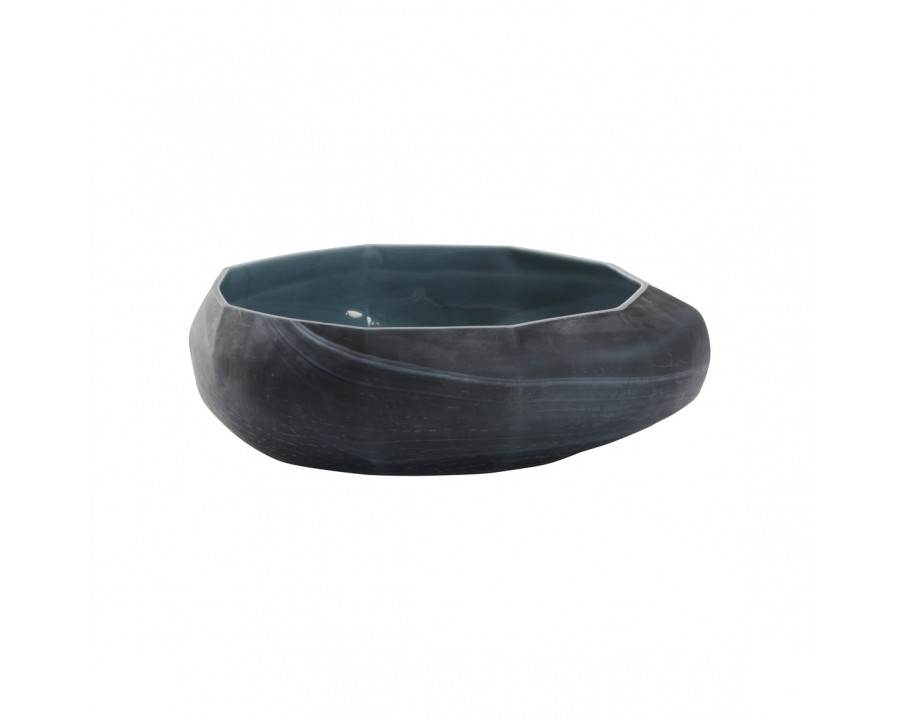 Wildwood - Srinagar Bowl in Black/Gray Swirl