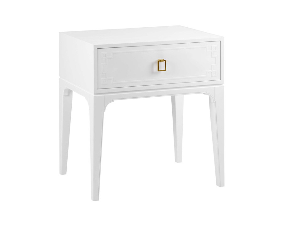 Wildwood - Greek Key Night Stand in Any Benjamin Moore Color, Wood