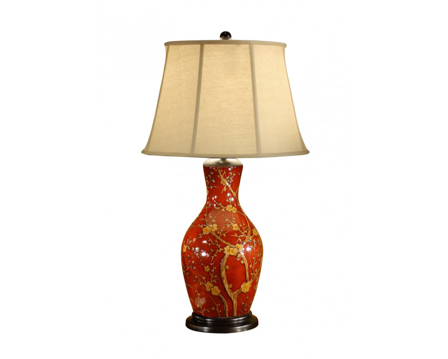 Wildwood - Blossoms Lamp in Red, Porcelain