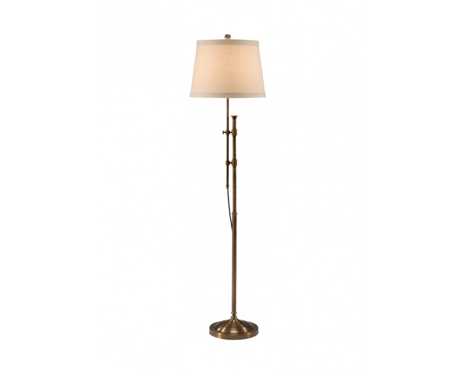 Wildwood - Twin Column Floor Lamp in Antique Patina, Brass