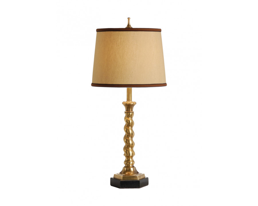 Wildwood - Rope Twist Candlestick Lamp in Polished, Brass