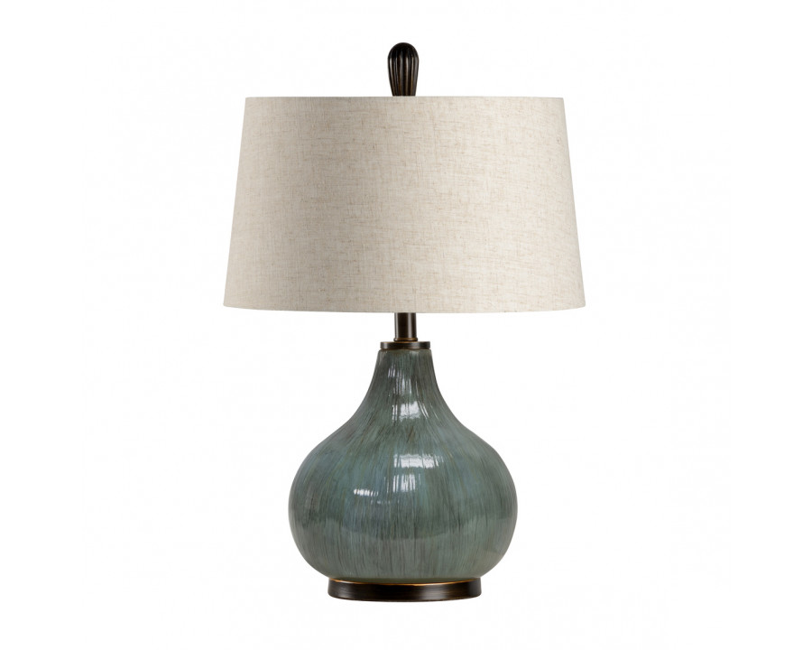 Wildwood - Fig Lamp in Moss Green Glaze, Ceramic/Porcelain