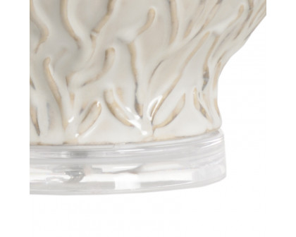 Wildwood - Sea Grass Lamp in Neutral Glaze, Ceramic/Porcelain