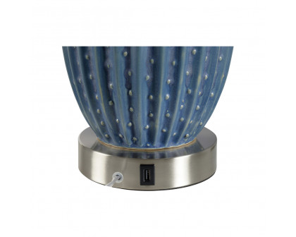 Wildwood - Maui Lamp in Blue/Green Glaze, Medium