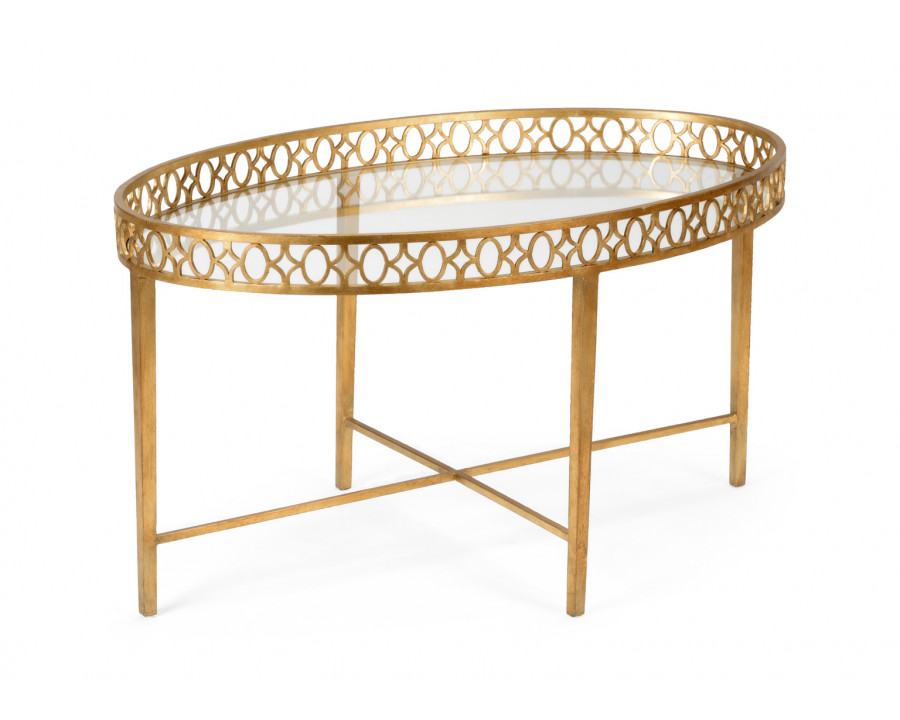 Wildwood - Manor House Cocktail Table in Antique Gold Leaf, Iron