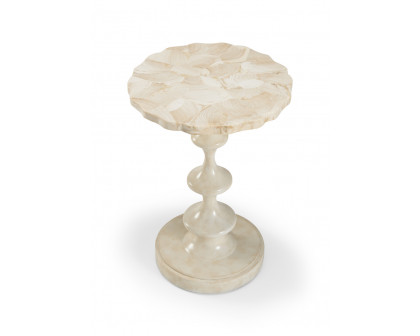 Wildwood - Nyah Table in Clamstone/Faux Shell, Shell/Wood