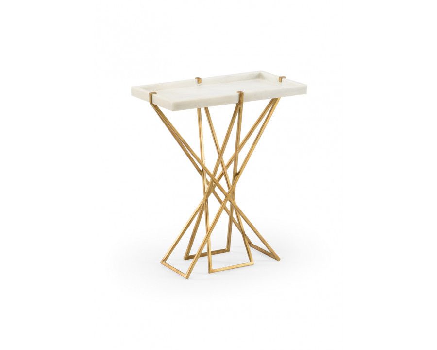 Wildwood - Xavier Table in Natural White/Gold, Stone