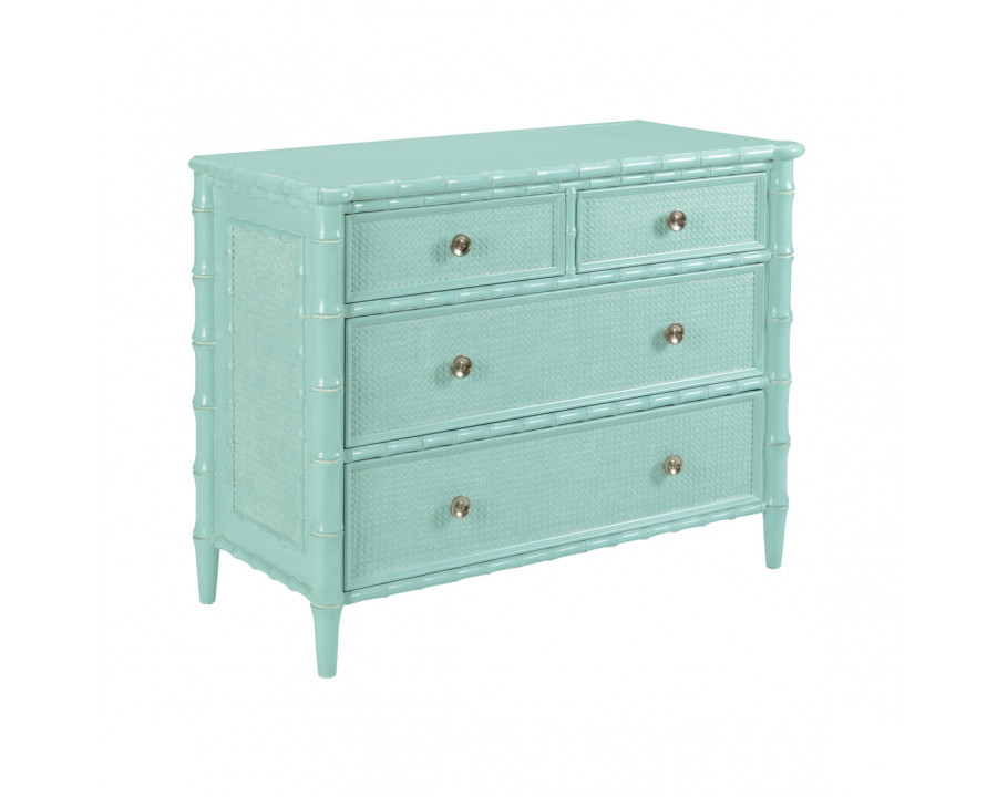 Wildwood - Gutshall Chest in Blue/White Glaze/Satin Nickel, Wood