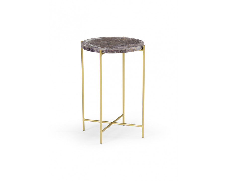 Wildwood - Salina Accent Table in Natural White/Purple, Stone