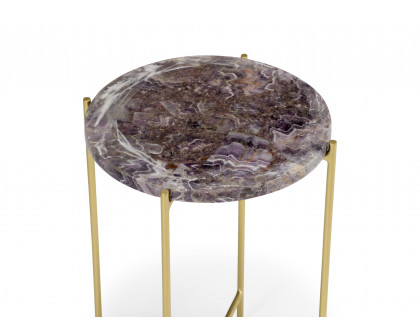 Wildwood - Salina Accent Table in Natural White/Purple, Stone