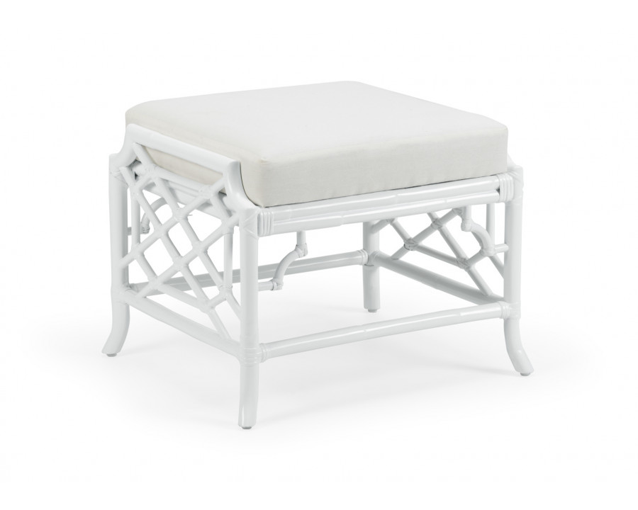 Wildwood - Wild Palm Ottoman in White