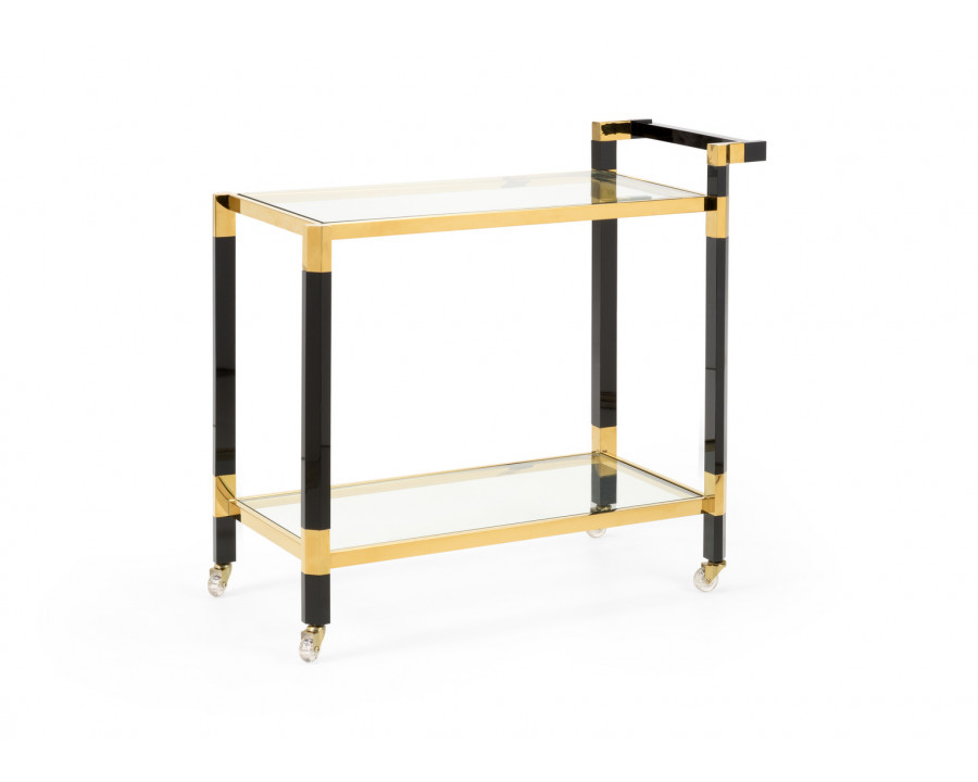 Wildwood Boulevardier Bar Cart - Black/Gold