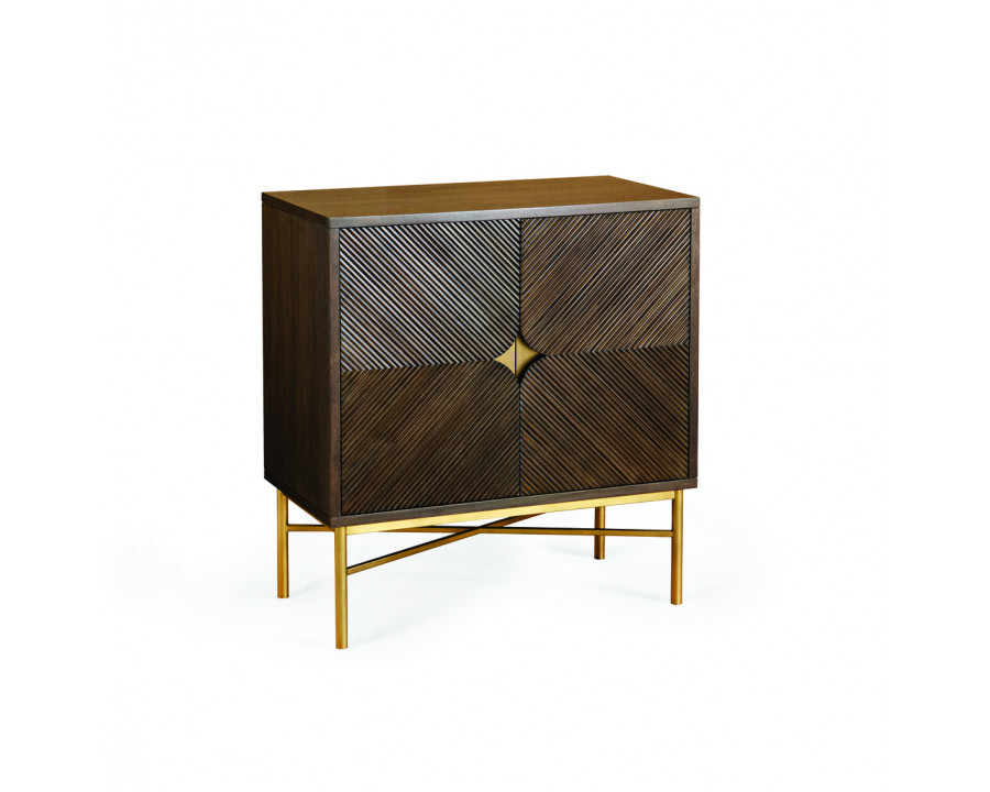 Whiteline Samana Cabinet in Black Walnut/Gold Leaf