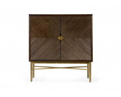 Whiteline Samana Cabinet in Black Walnut/Gold Leaf