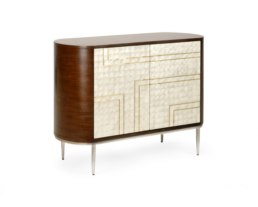 Wildwood - Shelldon Bar Cabinet in Mohogany/Natural/White, Wood