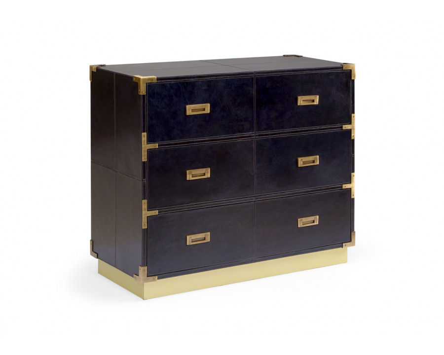 Whiteline Sable Chest in Black/Antique Brass