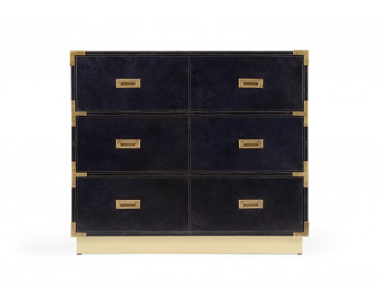 Whiteline Sable Chest in Black/Antique Brass