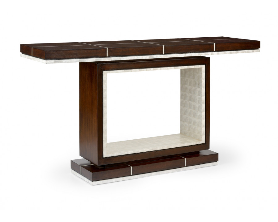 Wildwood - Shelldon Console in Dark Mahogany/Natural White, Wood