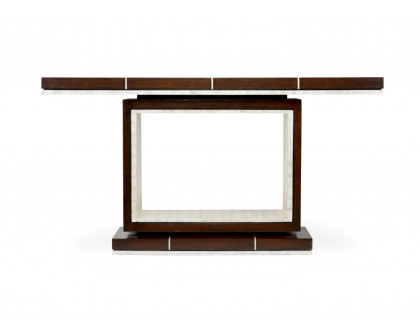 Wildwood - Shelldon Console in Dark Mahogany/Natural White, Wood