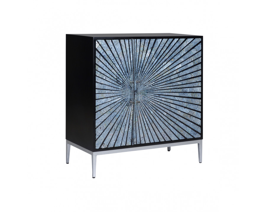 Wildwood - Shellebrations Cabinet in Black/Natural Black/Silver/Clear, Wood