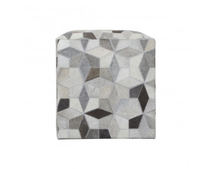 Wildwood - Shine Bright Like A Diamond Pouf in Brown/Gray/Tan, Small