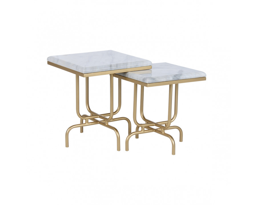 Wildwood - Stand By Me Tables (S2) in Natural White, Marble