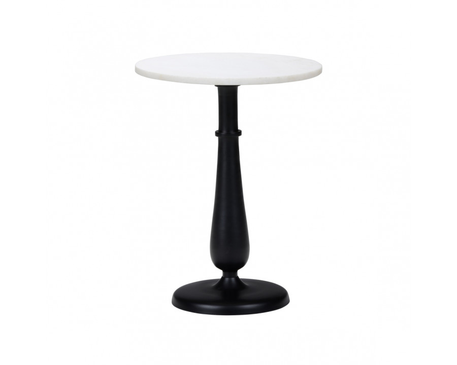 Wildwood - Mariella Marble Side Table in Matte Black/White, Small