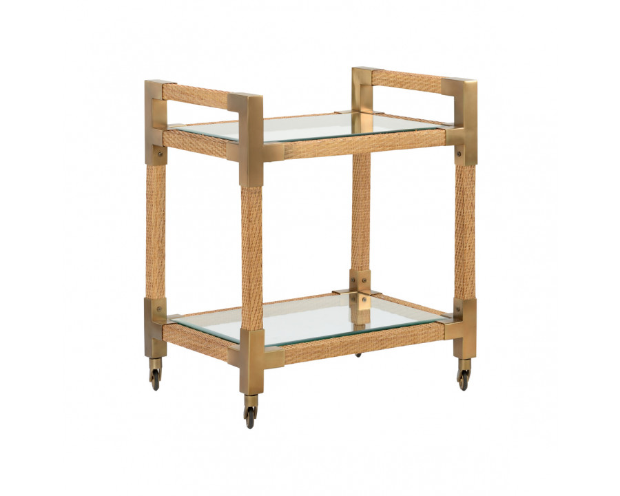 Wildwood - Vieux Carre Bar Cart in Natural/Clear/Bronze, Wood