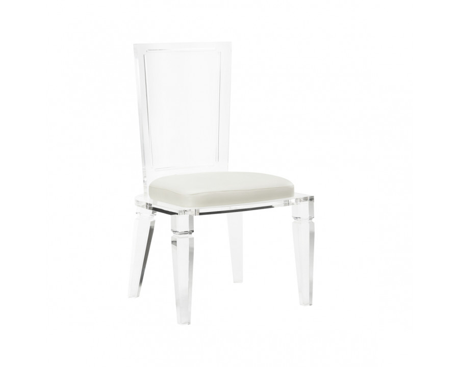 Wildwood - S’Asseoir Chair in Clear/White, Acrylic/Leather