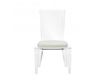 Wildwood - S’Asseoir Chair in Clear/White, Acrylic/Leather