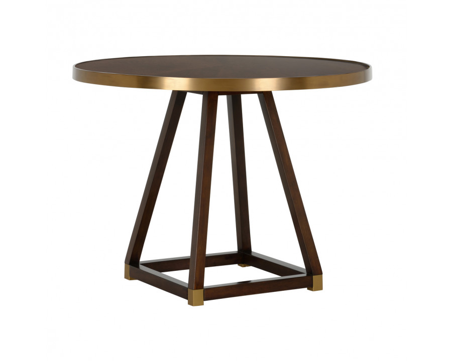 Wildwood - Renzo Center Table in Brown/Antique Brass, Wood