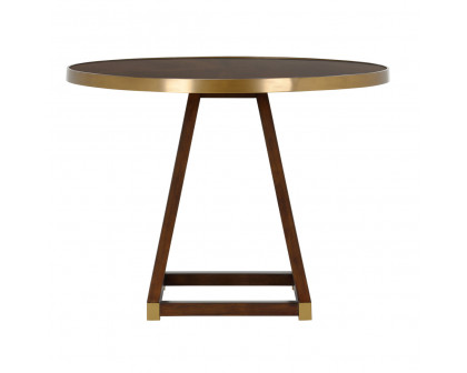 Wildwood - Renzo Center Table in Brown/Antique Brass, Wood