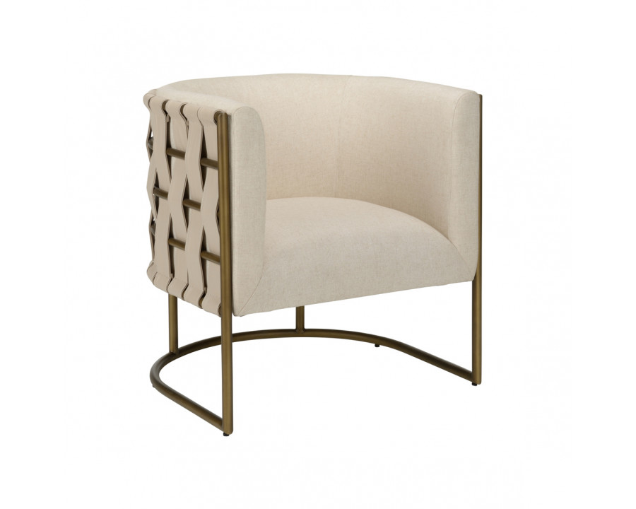 Wildwood - Mies Barrel Chair in Natural/Antique Brass, Medium