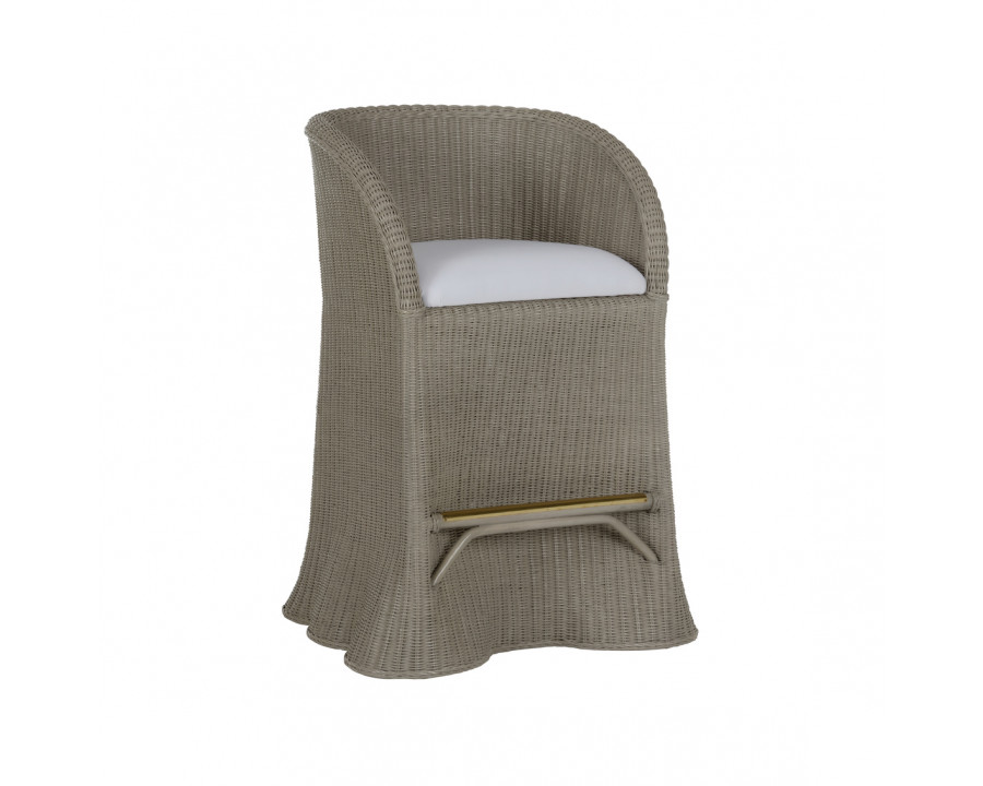 Wildwood - Savannah Bar Stool in Gray/White, Rattan