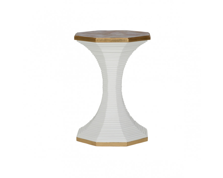 Wildwood - Lizzie Drinks Table in White Lacquer/Natural, Wood/Oyster Shell