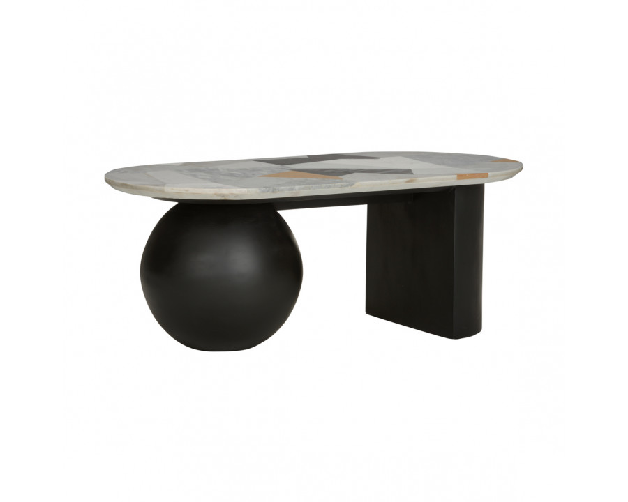 Wildwood - Massimo Cocktail Table in Natural Black/White/Gray/Yellow, Marble