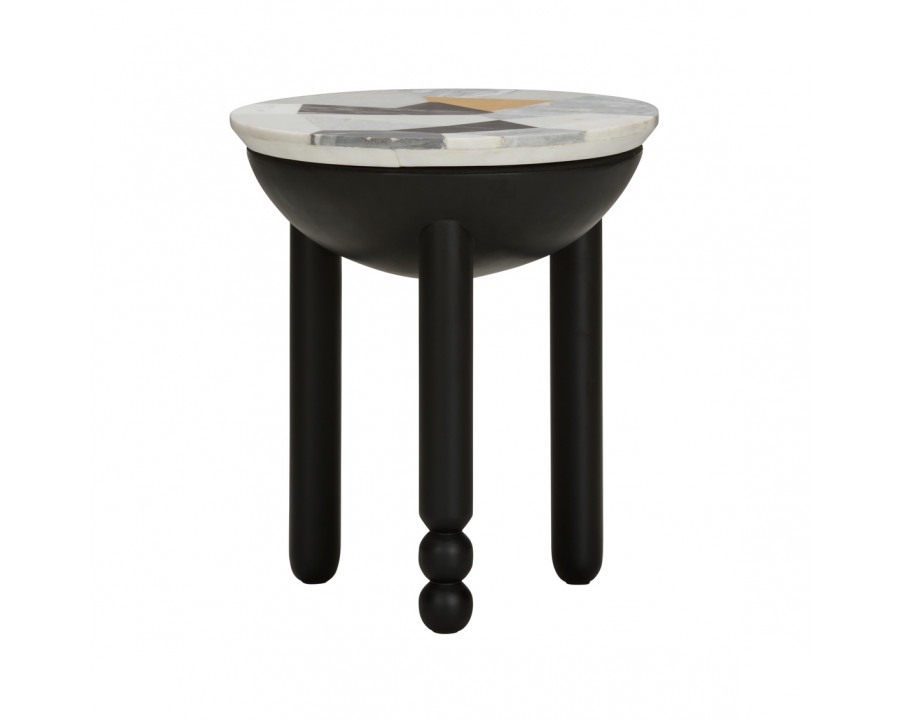 Wildwood - Massimo Accent Table in Natural Black/White/Gray/Yellow, Marble