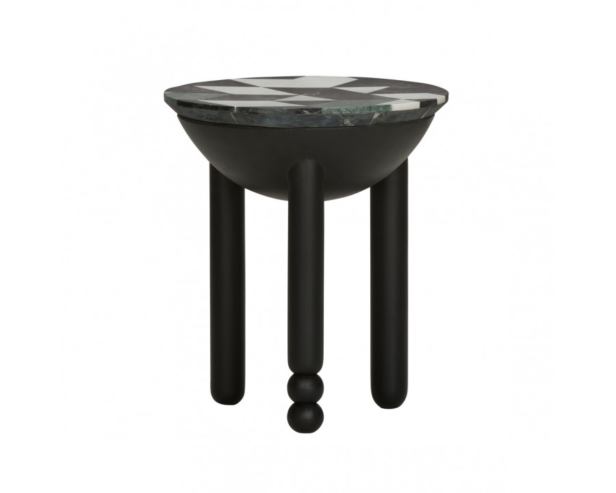 Wildwood - Massanori Accent Table in Natural Black/Green/White, Marble/Resin