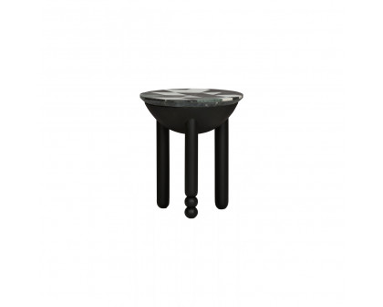 Wildwood - Massanori Accent Table in Natural Black/Green/White, Marble/Resin