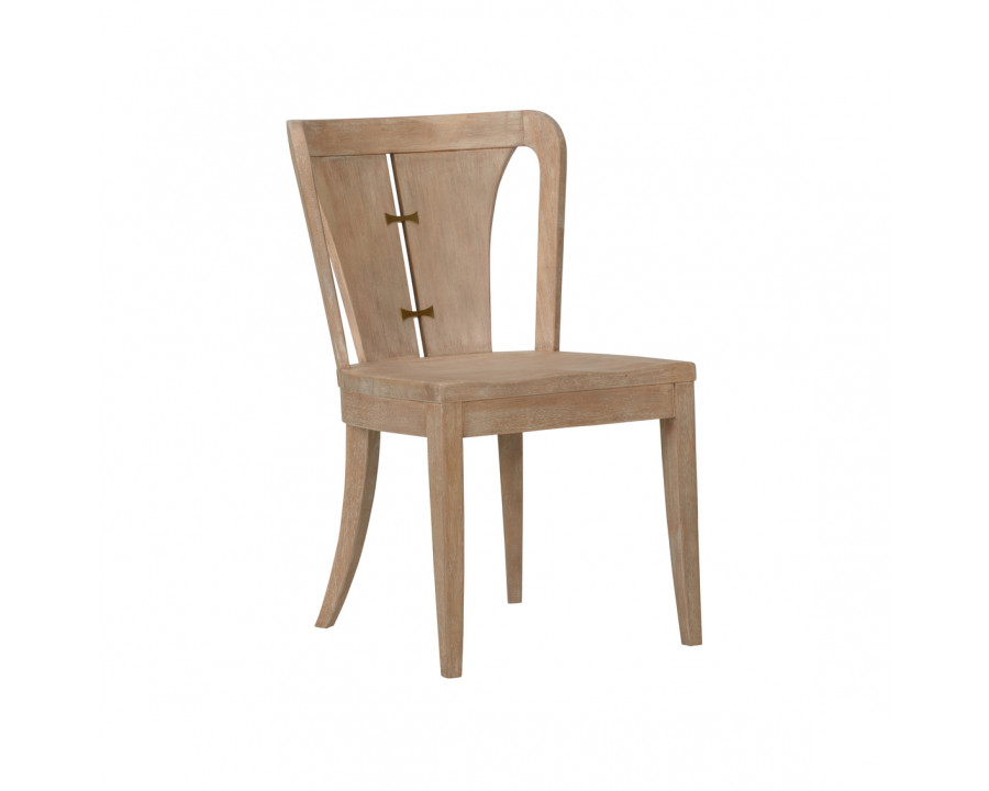 Wildwood - Venturi Chair in Natural/Whitewash/Antique Brass, Small