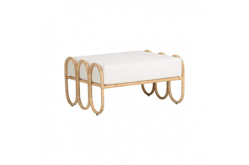 Wildwood™ Cuixmala Ottoman - Natural/Off White, Rattan