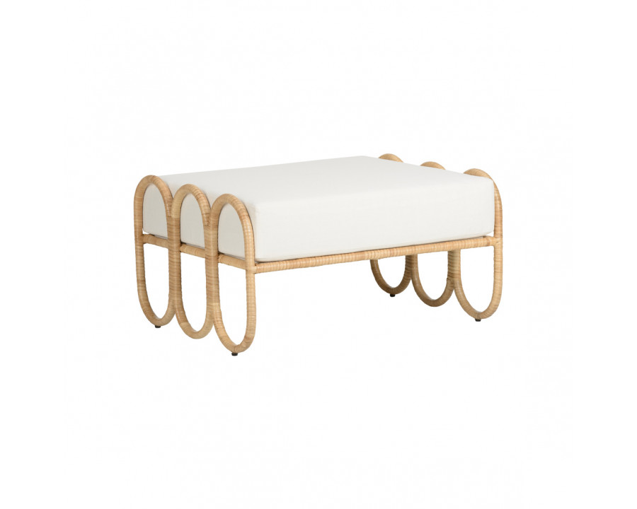 Wildwood - Cuixmala Ottoman in Natural/Off White, Rattan