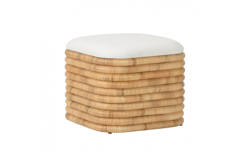 Wildwood™ Sofia Ottoman - Natural/Off White, Rattan