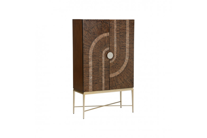 Wildwood™ Nevis Bar Cabinet - Oak/Silver Leaf, Wood