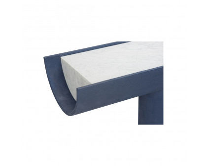 Wildwood - Royal Capsule Console in Blue/Natural White Carrera