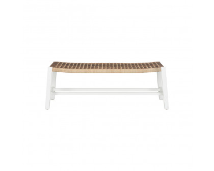 Wildwood - Banco Long Bench in White/Natural/Brown