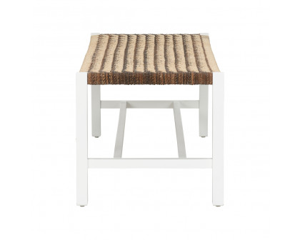 Wildwood - Banco Long Bench in White/Natural/Brown